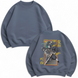 Muichiro Tokito and Obanai large embroidery oversize sweatshirt, Gray, S (warm)