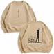 Solo Leveling arise large embroidery oversize sweatshirt, Beige, S (warm)