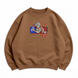 Satoru Gojo boxed v7 oversize sweatshirt, Brown, S (warm)