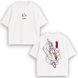 Toji Fushiguro large embroidery v3 oversize t-shirt, White, XS