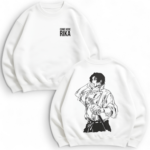 Yuta Okkotsu large embroidery oversize sweatshirt, White, S (warm)