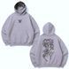 Luffy large embroidery oversize hoodie, light gray, S (not warm)