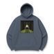 Roronoa Zoro large boxed embroidery oversize hoodie, Gray, S (warm)