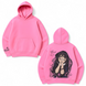 Kaoruko Waguri large embroidery oversize hoodie, Pink, S (warm)