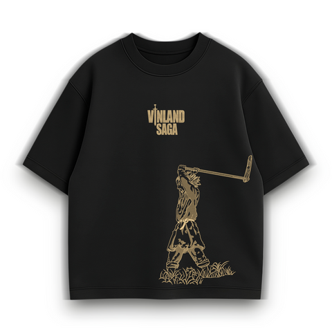 Thorfinn large embroidery oversize t-shirt, Black, XS