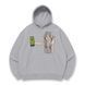 Frieren with energy drink nitro oversize hoodie, light gray, S (not warm)