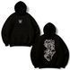 Luffy large embroidery oversize hoodie, Black, S (warm)