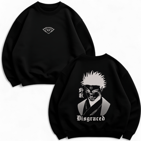 Sukuna large embroidery v2 oversize sweatshirt, Black, S (warm)