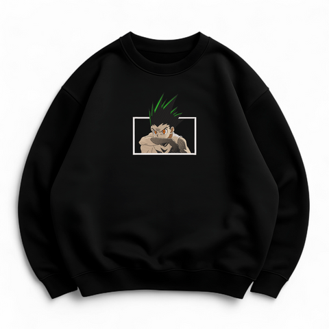 Gon Freecs boxed oversize sweatshirt, Black, S (warm)