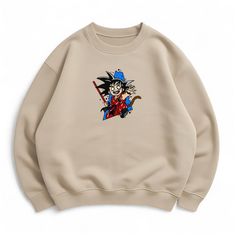 Goku oversize sweatshirt, Beige, S (warm)