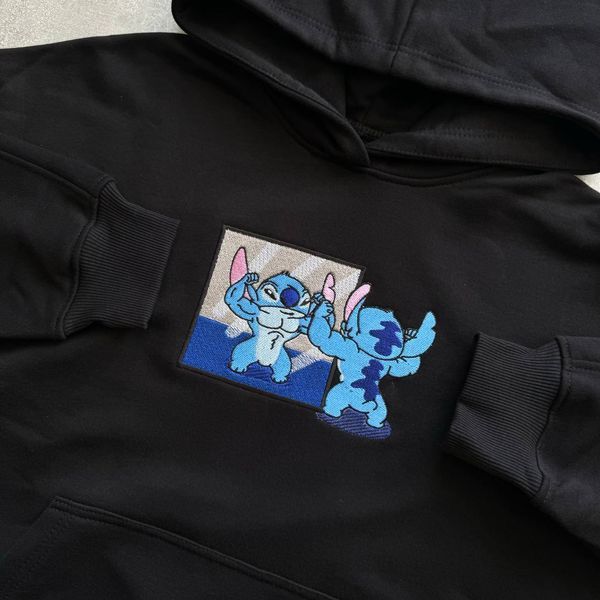 stitch gym oversize hoodie, Black, S (warm)