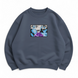 Satoru Gojo face boxed oversize sweatshirt, Gray, S (warm)