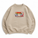Luffy boxed text oversize sweatshirt, Beige, S (warm)