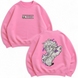 Luffy large embroidery v2 oversize sweatshirt, Pink, S (warm)