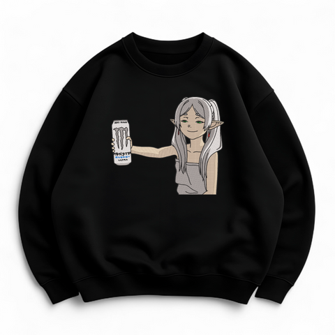 Frieren with energy drink white oversize sweatshirt 30.862 фото