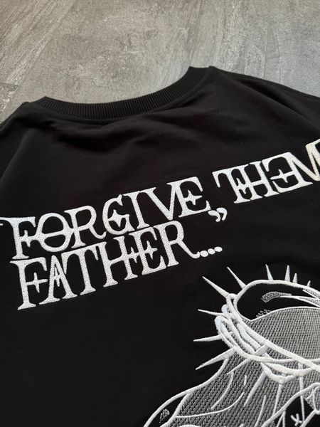 Jesus Jojo large embroidery oversize t-shirt, Black, XS