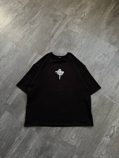 Jesus Jojo large embroidery oversize t-shirt, Black, XS