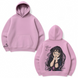 Kaoruko Waguri large embroidery oversize hoodie, light pink, S (not warm)