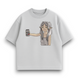 Frieren with low alcohol drink oversize t-shirt, light gray, XS