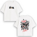 Itachi eyes large embroidery oversize t-shirt, White, XS