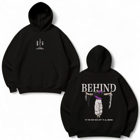 Toji Fushiguro BEHIND oversize hoodie, Black, S (warm)