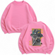 Muichiro Tokito and Obanai large embroidery oversize sweatshirt, Pink, S (warm)