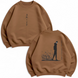 Solo Leveling arise large embroidery oversize sweatshirt, Brown, S (warm)