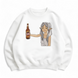 Frieren with beer oversize sweatshirt, White, S (warm)