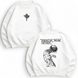 Jesus Jojo large embroidery oversize sweatshirt, White, S (warm)