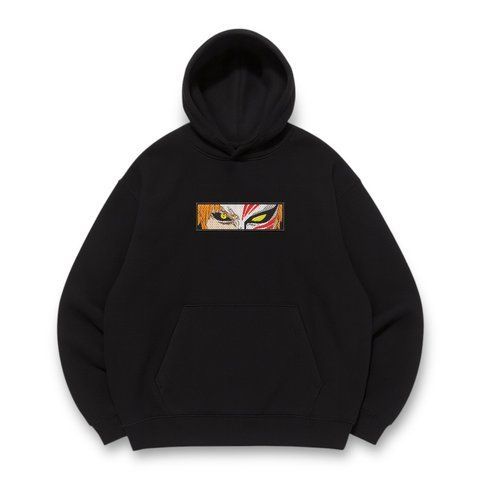 Ichigo Kurosaki eyes boxed oversize hoodie, Black, S (warm)