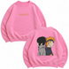 Sasuke and Naruto large embroidery oversize sweatshirt, Pink, S (warm)