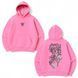 Luffy large embroidery oversize hoodie, Pink, S (warm)