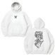 Luffy large embroidery oversize hoodie, White, S (warm)