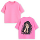 Kaoruko Waguri large embroidery oversize t-shirt, Pink, XS