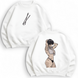 Maki Zen`in large embroidery v3 oversize sweatshirt, White, S (warm)