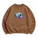 Satoru Gojo face boxed oversize sweatshirt, Brown, S (warm)