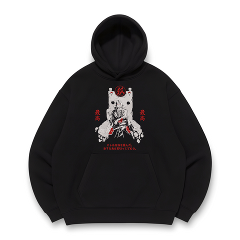Itachi throne oversize hoodie, Black, S (warm)