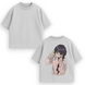 Kaoruko Waguri large embroidery v2 oversize t-shirt, light gray, XS