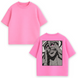 God boxed large embroidery oversize t-shirt, Pink, XS