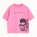 Yuta Okkotsu large embroidery oversize t-shirt, Pink, XS