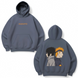 Sasuke and Naruto large embroidery oversize hoodie, Gray, S (warm)