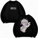 Luffy large embroidery v2 oversize sweatshirt, Black, S (warm)