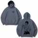 Yuta Okkotsu large embroidery oversize hoodie, Gray, S (warm)