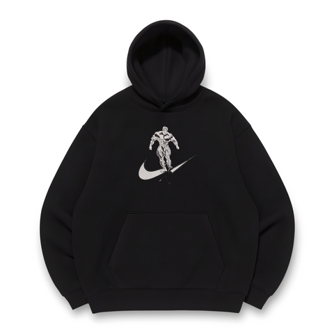 swoosh Crash Muscle oversize hoodie, Black, S (warm)