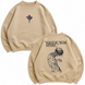 Jesus Jojo large embroidery oversize sweatshirt, Beige, S (warm)