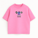 don't want to die skinny oversize t-shirt, Pink, XS