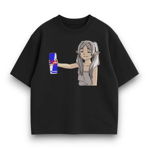 Frieren with energy drink oversize t-shirt 30.952 фото
