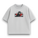 Itachi boxed oversize t-shirt, light gray, XS