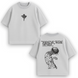Jesus Jojo large embroidery oversize t-shirt, light gray, XS