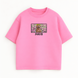 Doflamingo boxed oversize t-shirt, Pink, XS